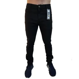 Barato Calça Jeans Masculina Preta Tradicional Elastano - Preta