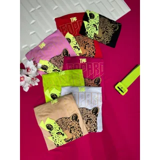 Baby Look Feminina Leopardo Confortável - Blusa T-Shirt Viscolycra - Único