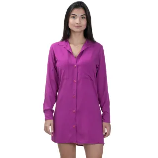 Camisão Manga Longa Max Verão Leve Praia Saida de Camisa Chemise - Branca