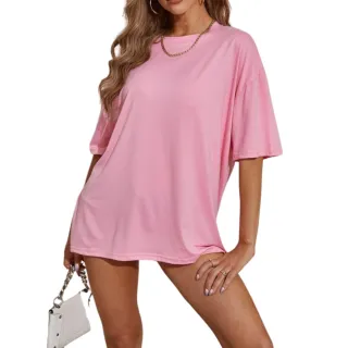 Camiseta Lisa Feminina Oversized - Cores Variadas - Cinza