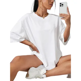 Camiseta Lisa Feminina Oversized - Cores Variadas - Cinza