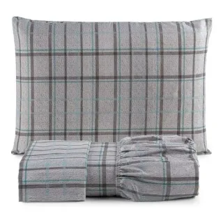 Cama Box Casal King Size Jogo Lençol 3 Peças Tecido 200 Fios - Floral Verde