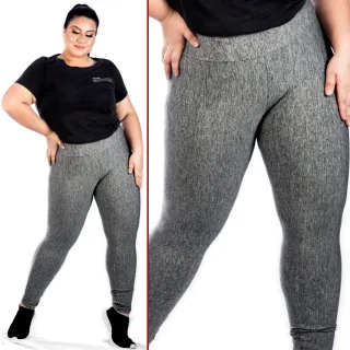 Promoção Kit 03 Calças Leggings Feminina PlusSize - Lisa, Mescla e Estampado - 1 PRETA+ 1 MESCLA+ 1 ESTAMPADO