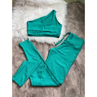 Calça Legging e Top de Um Ombro - Conjunto Fitness - Zebra