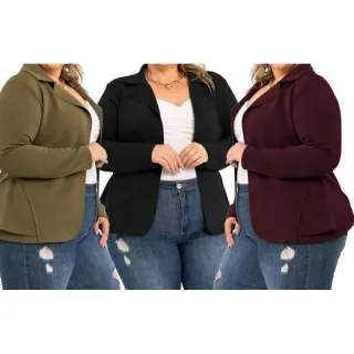 Casaco feminino plus size blazer G3 G2 G1 GG M - Militar