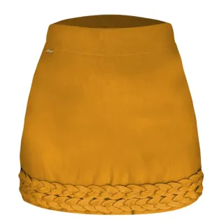 Moda Verão Saia Bengaline Curta Tendência - Caramelo