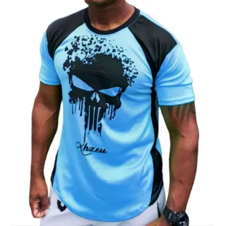 Camiseta Manga Curta Esportiva - Academia, Lazer, Corrida de Rua, Musculação - Branco