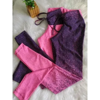 Legging Fitness Corda P e M - Calça Legging - Preto verde neon