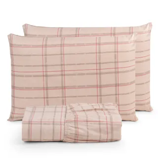 Lençol Casal Box Padrão Jogo 3pçs Toque Aveludado 200 Fios - Oliva Floreal