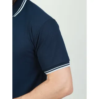 Camisa Polo Listra Piquet Masculina Lisa Básica - Kit 2 - preto+cinza claro