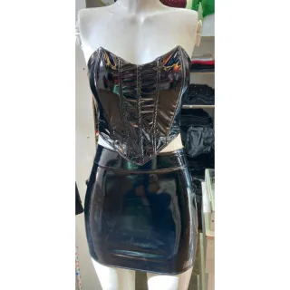 Vinil Feminino Mini Saia Curta - Promoção Online - Preta