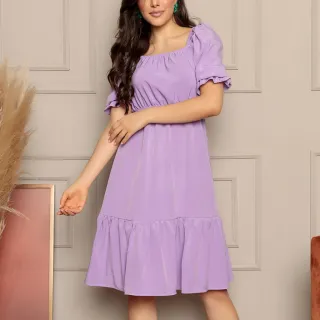 Vestido Midi Feminino Ombro a Ombro | Modelo Elegante e Versátil - MIdi liso bandeira