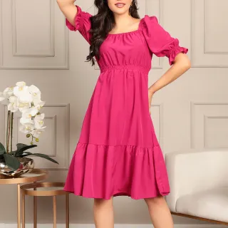 Vestido Midi Feminino Ombro a Ombro | Modelo Elegante e Versátil - MIdi liso bandeira