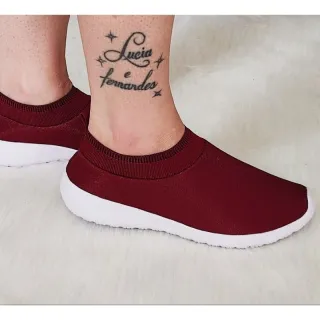 Tênis feminino meia para caminhada, academia e lazer - Nude