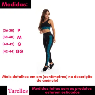 Conjunto Feminino Calça 3D Top Fitness - T0517 - T0581 - Preto - Rosa 3D