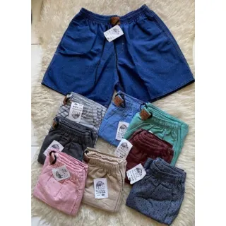 Short Ricardinho em algodão casual/ Bermuda brim - Laranja