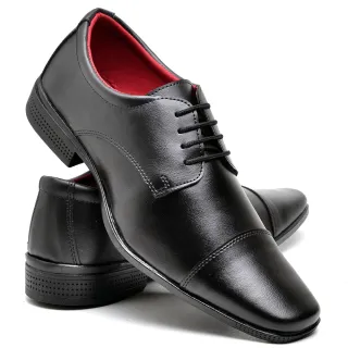 Cadarço Preto Fosco Sapato Social Masculino com Detalhe no Bico - 804 PRETO