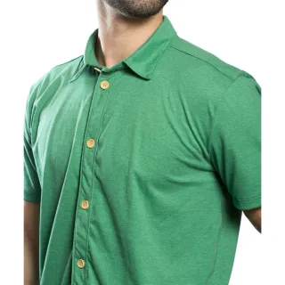 Malha PET Slim Camiseta Henley Gola Padre - Raryel - MESCLA