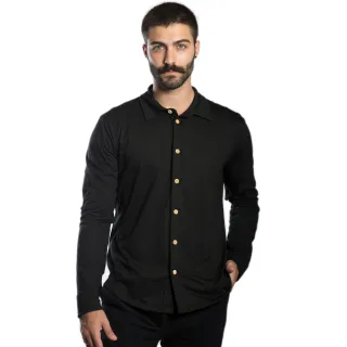 Malha Sustentável Manga Longa Slim Masculina - Estilosa para o Homem Moderno - Marrom