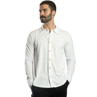 Malha Sustentável Manga Longa Slim Masculina - Estilosa para o Homem Moderno - Marrom