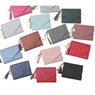 Porta-Cartões com Franjas - Bolsa de Mão Feminina - Vermelho