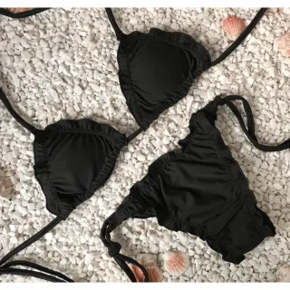 Fio Dental Biquíni Cortininha Feminino Empina Bumbum Amarração Bojo Removível - Zebra