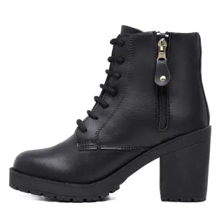 ENVIO IMEDIATO Bota Branca Cano Curto com Zíper Lateral Salto Alto Tratorado - Branca