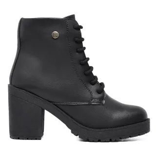 ENVIO IMEDIATO Bota Branca Cano Curto com Zíper Lateral Salto Alto Tratorado - Branca