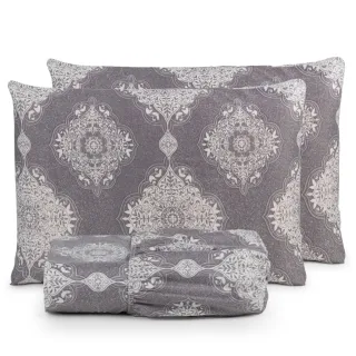 Lençol Queen Box Casal - 3 Peças Aveludadas 200 Fios Micropercal - Naturale Dourado