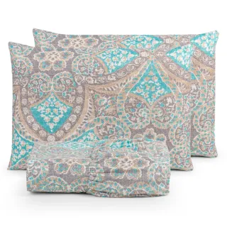 Lençol Casal Jogo de Cama Micropercal 200 Fios - 03 Peças - ROSA RETRÔ