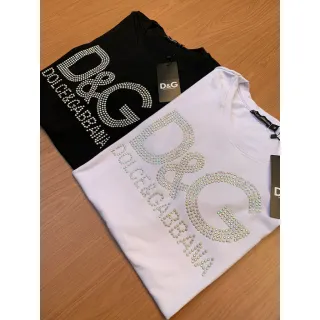 Camisa Premium Dolce & Gabbana Pedraria Malha Peruana - Envio Imediato - Preto