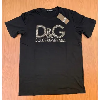 Camisa Premium Dolce & Gabbana Pedraria Malha Peruana - Envio Imediato - Preto
