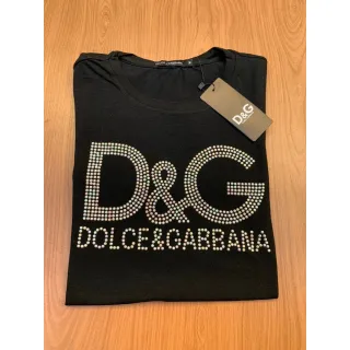 Camisa Premium Dolce & Gabbana Pedraria Malha Peruana - Envio Imediato - Preto