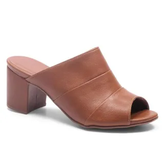 Envio Rápido - Sandália Ankle Boot Social Feminina Salto Médio Fechada - Caramelo AK
