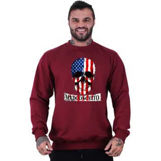 Blusa Moletom Masculina Basic MXD Conceito - Sem Touca - Estampa Caveira Bosque - Ideal para os amantes de academia e fitness - Workout