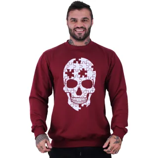 Blusa Moletom Masculina Basic MXD Conceito - Sem Touca - Estampa Caveira Bosque - Ideal para os amantes de academia e fitness - Workout