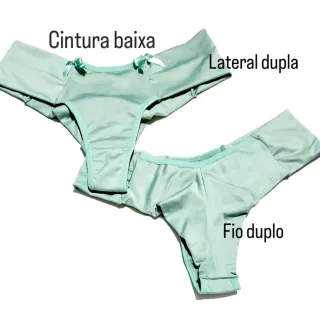Romantic Tanga Paola - Lingerie, Fio Duplo, Calcinha - Vermelha