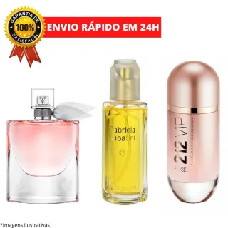 Envio Imediato - Kit 3 Perfumes Importados Femininos de Alta Qualidade - 100ml - Único