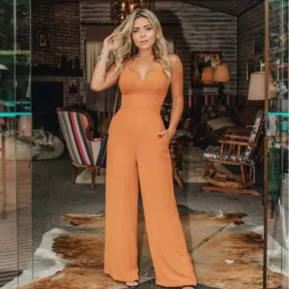 Amarração Costa X Macacão Longo Pantalona Feminino - Verde Limão