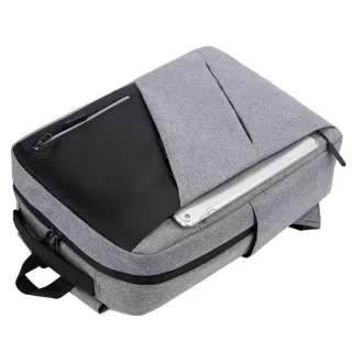 Mochila Impermeável Unissex para Viagem Trabalhar Notebook 15.6 com USB - Cinza