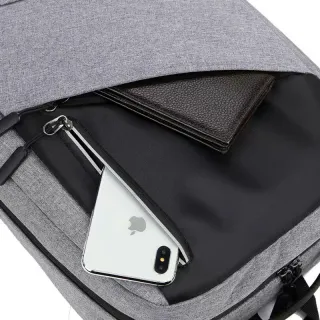 Mochila Impermeável Unissex para Viagem Trabalhar Notebook 15.6 com USB - Cinza