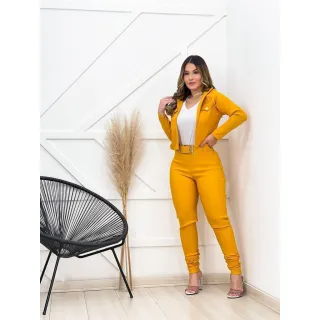 Blazer e Calça Social Executivo Moda Evangélica Feminino - Azul Clar  (Veste 38/42) REF72