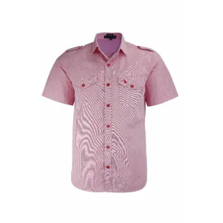 Camisa Manga Curta Amil Masculina, Tecido Misto, Vista Militar com 2 Bolsos - Raryel - Cor 6