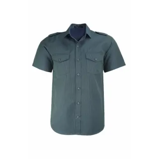 Camisa Manga Curta Amil Masculina, Tecido Misto, Vista Militar com 2 Bolsos - Raryel - Cor 6