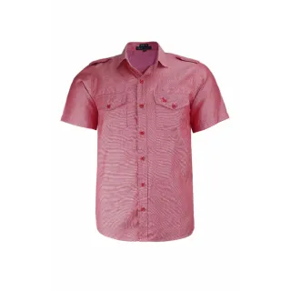 Camisa Manga Curta Amil Masculina, Tecido Misto, Vista Militar com 2 Bolsos - Raryel - Cor 6