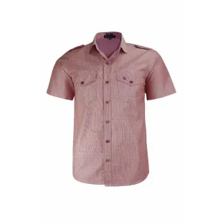 Camisa Manga Curta Amil Masculina, Tecido Misto, Vista Militar com 2 Bolsos - Raryel - Cor 6