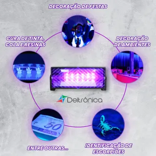 Lâmpada Led UV Profissional Deltrônica - Refletor Luz Negra - Único
