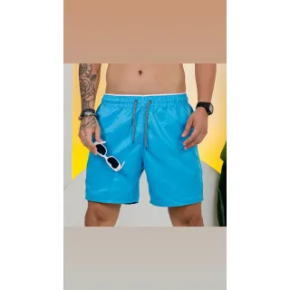 Bermuda Plus Size Tactel Surf Mauricinho - Cores Lisas, Sem Marcas - Preto