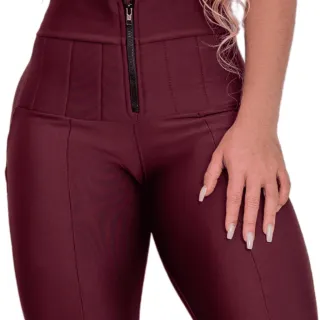 Cinta de Compressão Vinho para Calça Feminina Lipo - Preto
