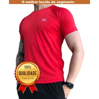 Camisetas de academia dry fit - Kit com 3 unidades - Vermelho